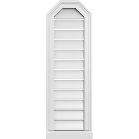 Ekena Millwork Octagonal Top Surface Mount PVC Gable Vent w/ 2"W x 2"P Brickmould Sill Frame, 12"W x 36"H GVPOT12X3603SF